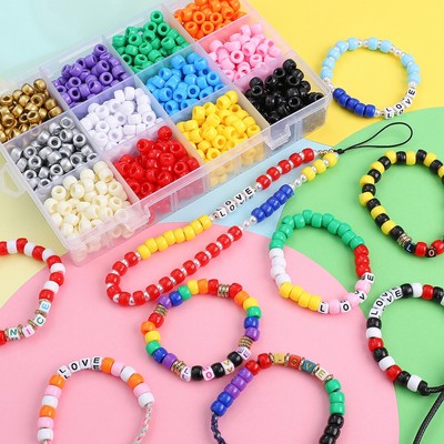 1200 miếng 9x6mm 12 Lưới Xô Acrylic Hạt Hộp Hạt Cho DIY Trang Sức Vòng Tay Vòng Cổ Làm Phụ Kiện