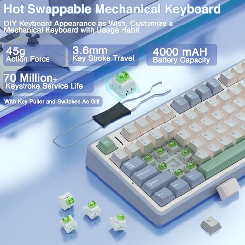 Bàn phím cơ đệm AULA F75 | Chế độ ba không dây | Chìa khóa có thể gập lại hoàn toàn nóng | Bố cục 75% | Chơi game / Thể thao điện tử / Văn phòng | BigBuy360 - bigbuy360.vn