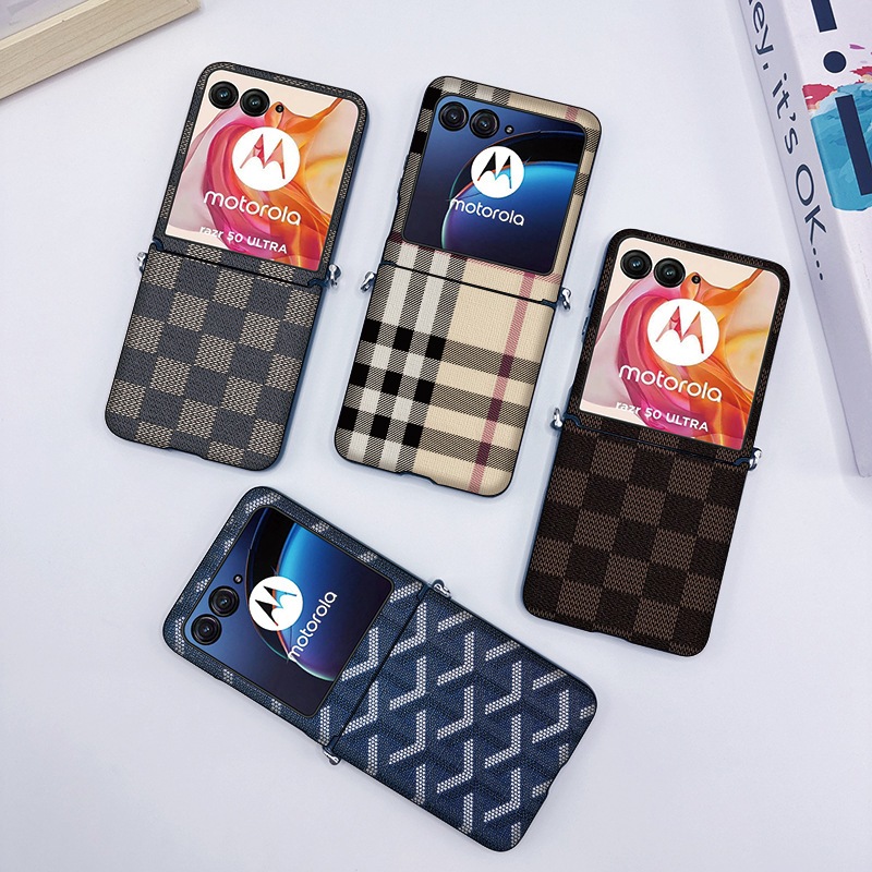 Ốp Lưng Moto Razr 50 Ultra Cho Motorola Razr 50 Ultra Razr 50 Họa Tiết Lưới Thời Trang Da PU Vỏ Điện