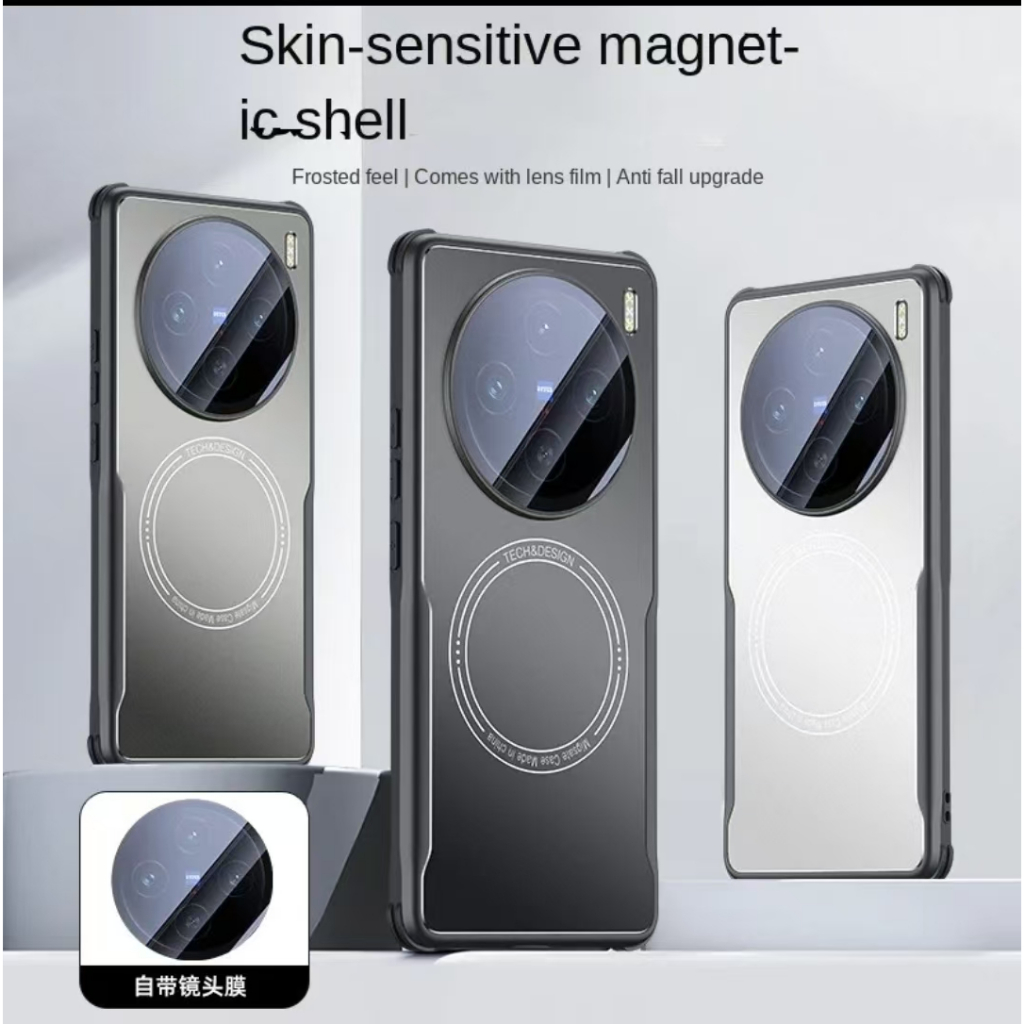Dành Cho VIVO X200 pro Mini x100s x100 ultra iqoo 12 neo 9 9s pro plus v40 Vỏ Điện Thoại Sang Trọng Nam Châm Kim Loại Mờ Ống Kính Bảo Vệ Bao Gồm Tất Cả Ốp Lưng Chống Sốc