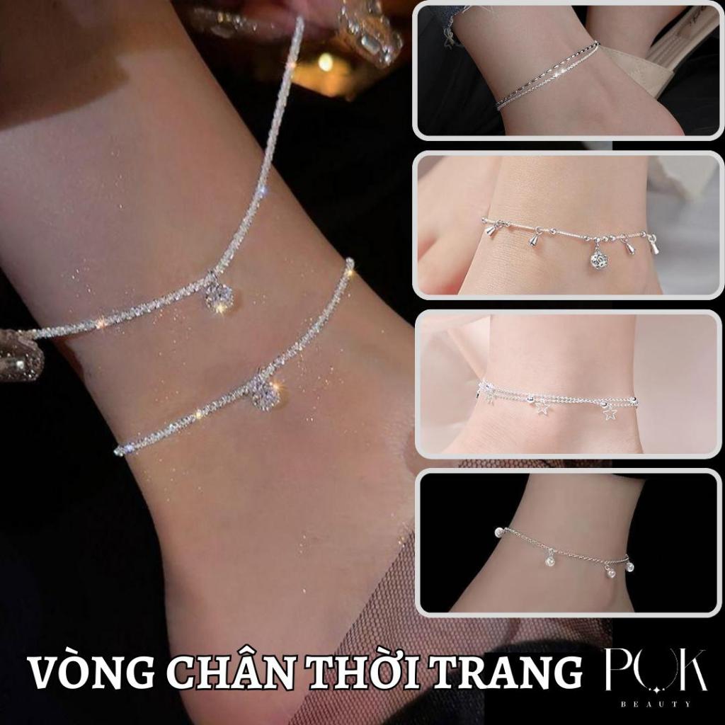 Vòng chân nữ, nhiều phong cách khác nhau của mặt dây chuyền hình ngôi sao bướm bellanklets, vòng chân chống nước chống gỉ chống phai màu bằng thép titan, một mảnh