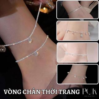 Vòng chân nữ, nhiều phong cách khác nhau của mặt dây chuyền hình ngôi sao bướm bellanklets, vòng chân chống nước chống gỉ chống phai màu bằng thép titan, một mảnh