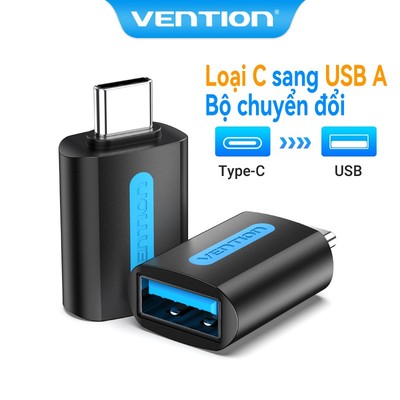 Bộ chuyển đổi Vention Type C sang USB 3.0 OTG đầu cắm sang lỗ cắm 3A 5Gbps cho laptop / máy tính bảng / điện thoại