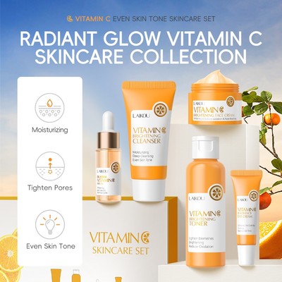 Set 5 mỹ phẩm chăm sóc da LAIKOU vitamin C mềm mịn làm sáng da chống lão hóa