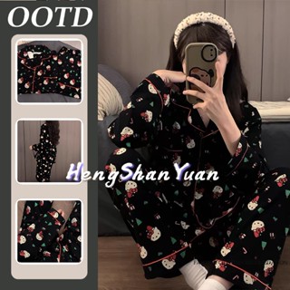 Heng Shan Yuan Bộ đồ ngủ nữ hoạt hình dễ thương Bộ quần dài tay Nhật Bản Hello Kitty quần áo nhà