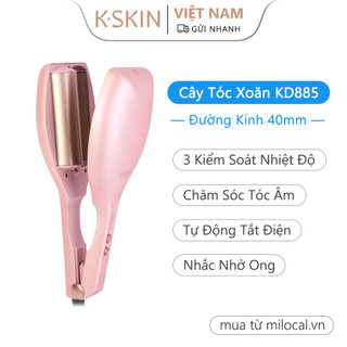 K · SKIN Ion Curling Iron KD885 40mm, Chăm sóc tóc Ion âm, Kiểm soát nhiệt độ 3 bánh răng, làm quà tặng lễ hội