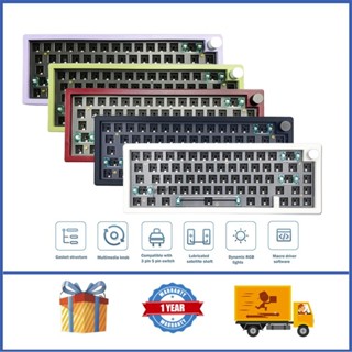 Gmk67 65% Gioăng Bluetooth 2.4G Bộ bàn phím cơ tùy chỉnh có thể gập lại không dây có đèn nền RGB có núm hỗ trợ QMK / VIA