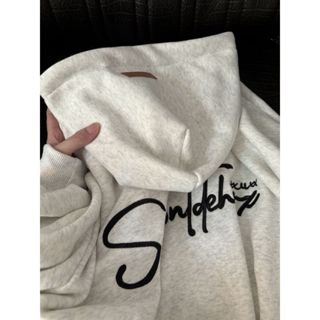 Trung Quốc-Chic Thương Hiệu Cao Phố Nhỏ Bảng Chữ Cái Thêu Có Mũ Áo Len Nữ Xuân Thu Phong Cách Lười Rời Đa Năng Áo Chui Đầu