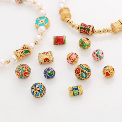 1 Đồng Cát Vàng Hạt Khắc Kim Cương Miếng Đệm Rời Hạt Cho Vòng Cổ Vòng Tay DIY Trang Sức Thủ Công Làm Phụ Kiện