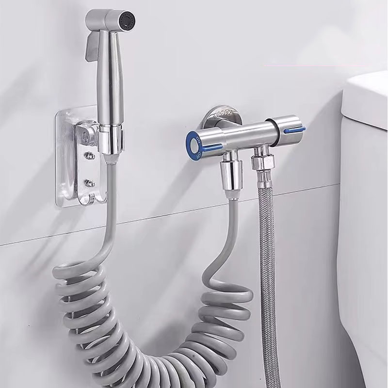Cầm Tay Bidet Xịt Vệ Sinh Bidet Bộ Xịt Vệ Sinh Xịt Nước Phòng Tắm Tắm Vệ Sinh Vòi Phun Súng Góc Van 