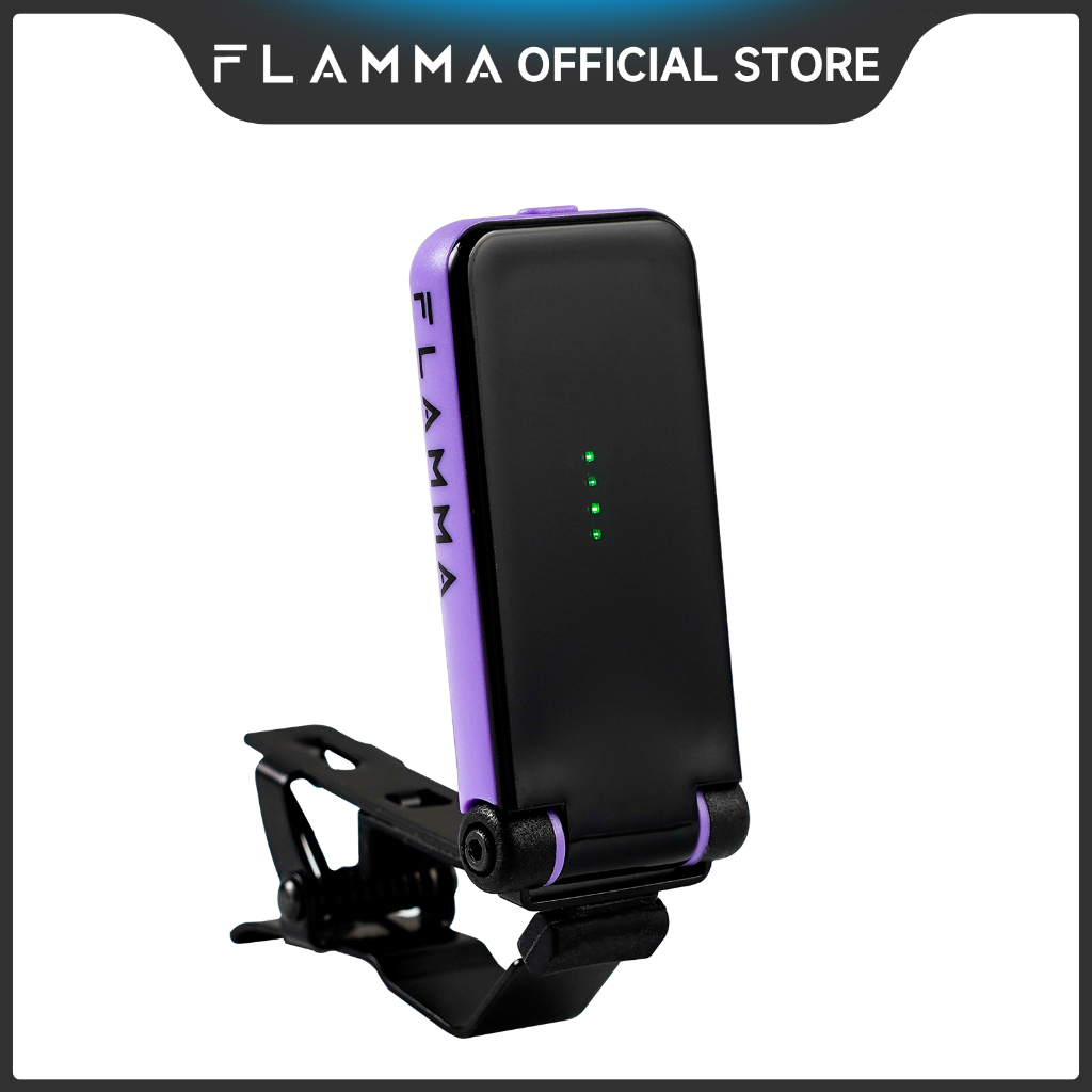 FLAMMA Tím Mini Đàn Guitar Thông Minh Chỉnh Kẹp Trên Tuner Cho Đàn Guitar Điện, Đàn Guitar Bass, Đàn