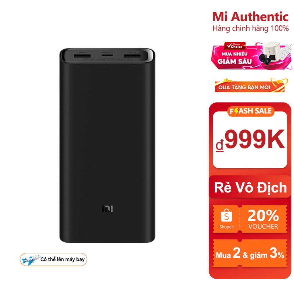 Sạc dự phòng Xiaomi có sạc nhanh 50W 20000mah thích hợp cho iphone xiaomi HUAWEI Samsung