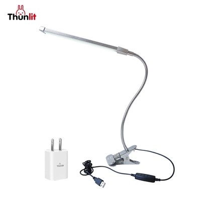 Đèn học kẹp bàn Thunlit USB 8W có phích cắm với 10 độ sáng và 3 mức nhiệt độ/ánh sáng có thể điều chỉnh