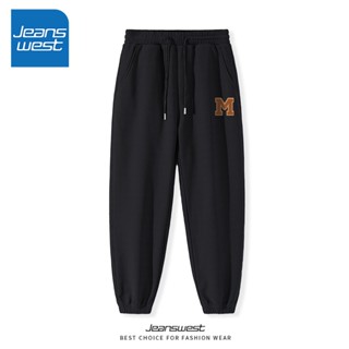 Quần nỉ nam dáng rộng quần thể thao thường ngày có gấu quần