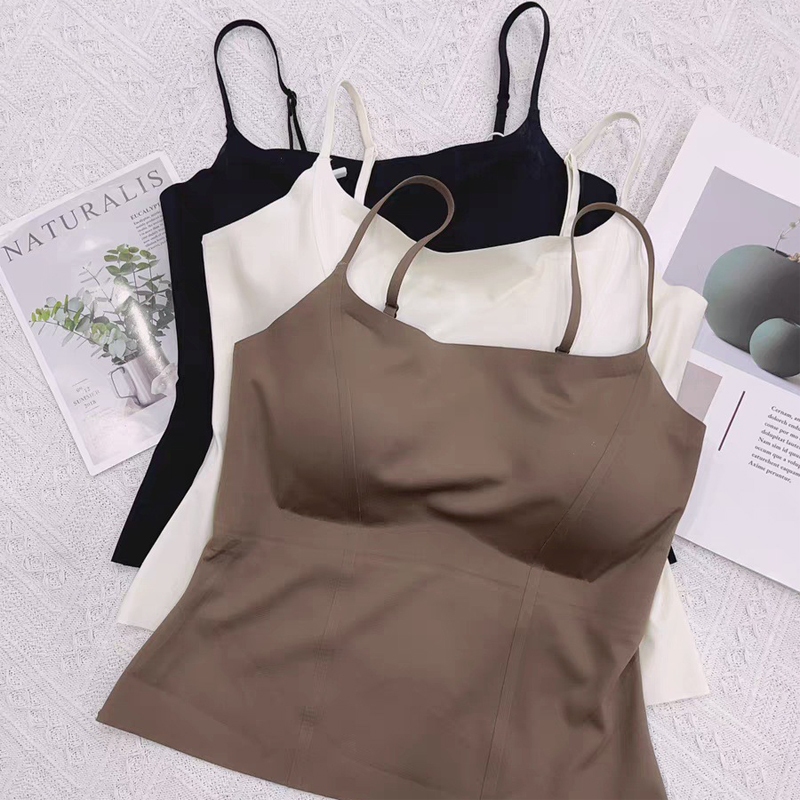 WECHERY Nữ Ống Top Mặt Sau Gợi Cảm Có Đệm Bralette Spaghetti Áo Crop Top