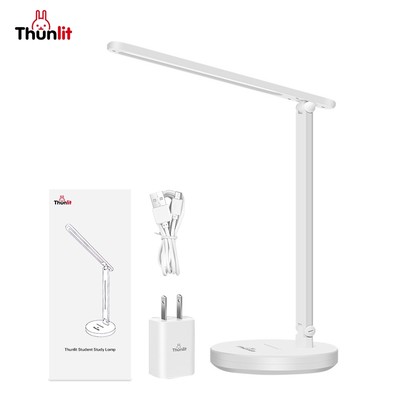 Đèn học Thunlit 7W có thể điều chỉnh độ sáng, cảm ứng chăm sóc mắt, đèn bàn LED cắm USB