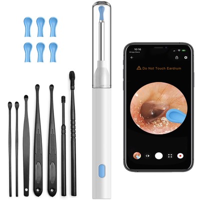 Loại bỏ sáp tai, Dụng cụ loại bỏ ráy tai có Camera, Dụng cụ làm sạch tai với 6 đèn LED Otscope cho iOS & Android, Bộ loại bỏ ráy tai với 7 chiếc Dụng cụ lấy tai (Bao gồm 5 thìa tai) P6