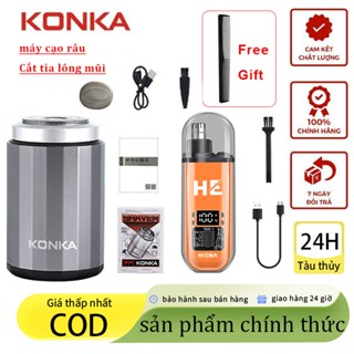 Máy cạo râu Mini yên tĩnh và nhẹ KONKA IPX7 chống nước, 15 lưỡi, cổng sạc Type-C