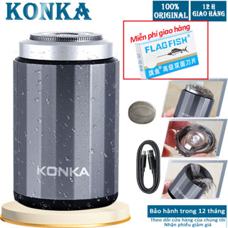 Máy cạo râu Mini yên tĩnh và nhẹ KONKA IPX7 chống nước, 15 lưỡi, cổng sạc Type-C
