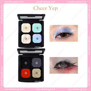 Cheer YEP Qianyan Phấn Mắt Đơn Sắc Bốn Màu Tự Tổ Chức Tấm Ngọc Trai Matte Thạch Anh Không Hút Từ Tính