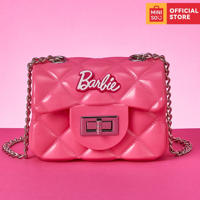 Miniso Barbie Series Jelly Túi Vuông Nhỏ Barbie Jelly Sling Túi Xách Mini Nữ Có Dây Xích Vai,100% hà