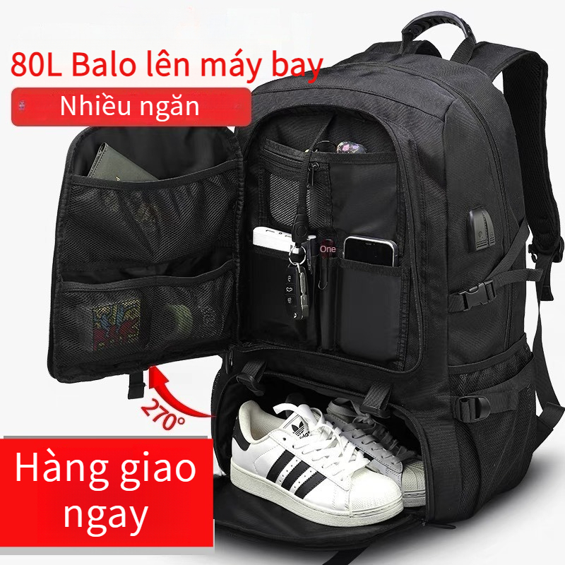 Ba lô du lịch nam COD 50-80L dành cho quần áo, ba lô laptop 17 inch, ba lô đi bộ đường dài đa năng chống thấm nước, ba lô chống thấm nước