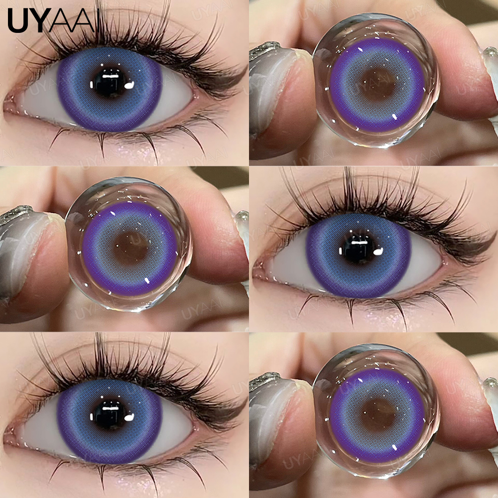 Ống kính áp tròng màu UYAAI Candy Blue len 14.5mm Đã qua sử dụng 12 tháng nhập vai