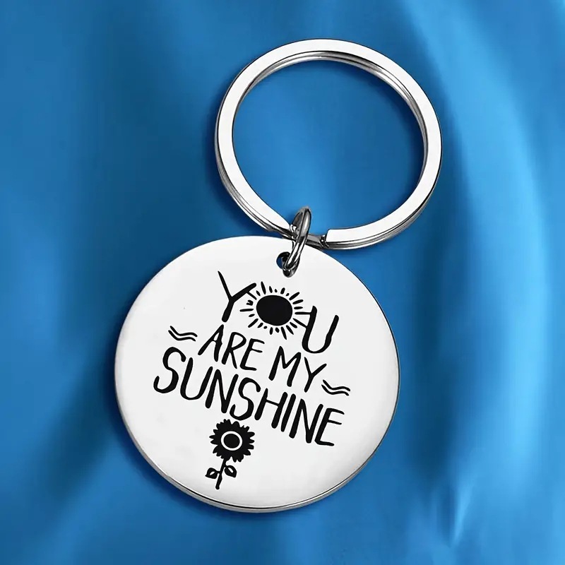 [Coisíní] Móc khóa bằng thép không gỉ You Are My Sunshine You Are My Sunshine Men 's Móc khóa cho bạ