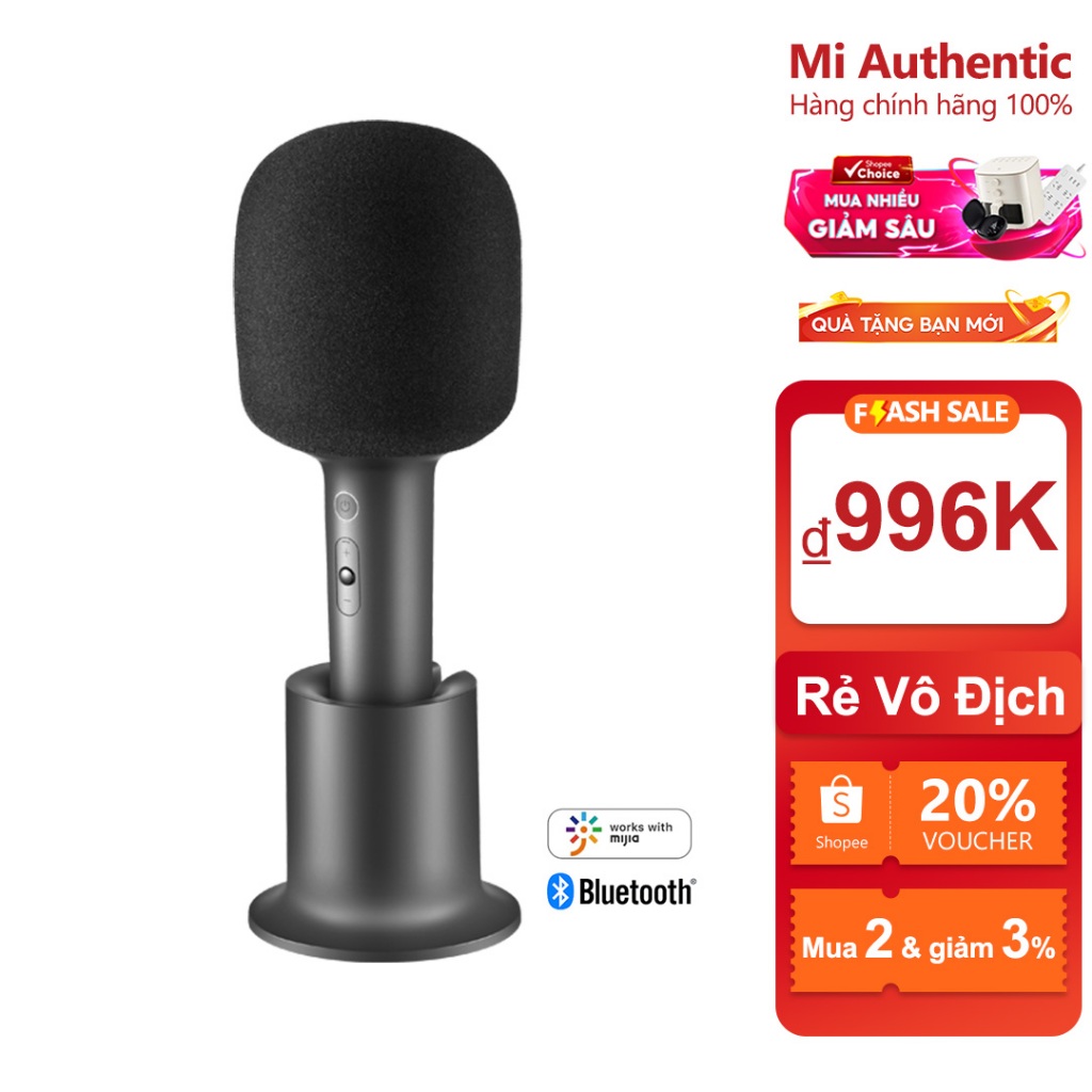 Xiaomi Mijia K Song Micro Bluetooth Videoke Mic KTV Stereo Sạc Dsp Loa Karaoke