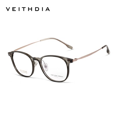 Veithdia Kính Titan Thời Trang Đền Kính Quang Học Cổ Điển Khung Nam Nữ Kính Chống Ánh Sáng Xanh V7122
