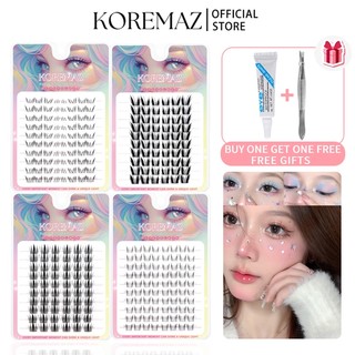  KOREMAZ Nhóm Nữ Phong Cách Mèo Móng Vuốt Hoa Hướng Dương Lông Mi Giả Nữ Siêu Nhiên Dung Tích Lớn 10 Hàng Dày Phân Đoạn Ba Phần 