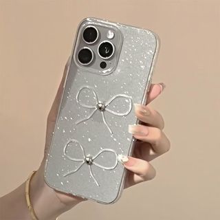 Ins Hàn Quốc Dễ Thương Lấp Lánh Bột Nơ Ốp lưng iPhone 16 Pro Max 15 13 12 11 Pro Max Trên iPhone 14 Pro Max Ốp Lưng Đáng Yêu