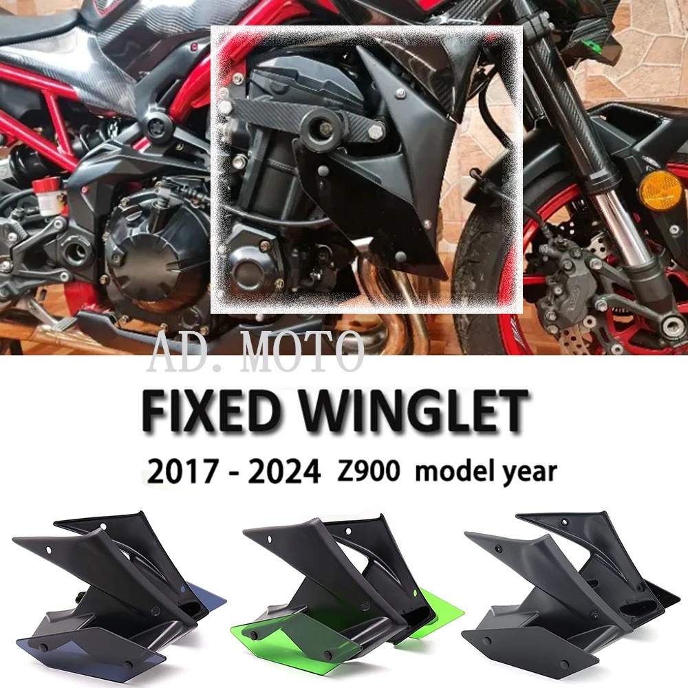 Mới Phụ tùng xe máy Side Downforce Naked Spoilers Winglet Cánh cố định Winglet Fairlet Cánh cho Kawa