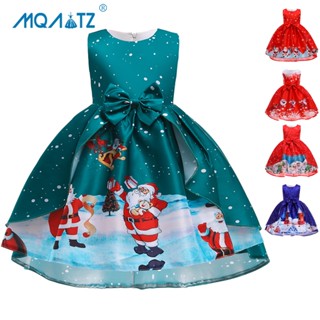 Mqatz Váy Giáng Sinh Trang Phục Cho Trẻ Em Bé Gái Trẻ Em Bé Gái Quần Áo Ông Già Noel Công Chúa Váy Cosplay Đảng 2-10 Tuổi SD059