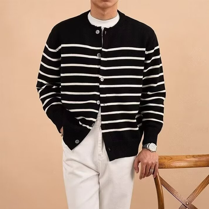 Áo Len Nam áo cardigan len nam Sọc áo len nam hàn quốc áo cardigan nam