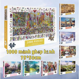 Nhiều kiểu dáng khác nhau có sẵn-Đầm xếp hình 1000 mảnh Độ khó cao 70 * 50cm