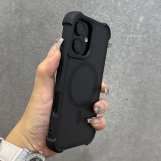  Ốp điện thoại từ tính chống rơi bốn góc cho iPhone 11 12 13 14 15 16 Pro Max 14   15   16 Plus Vỏ bảo vệ mặt sau cứng chống rơi bốn góc 