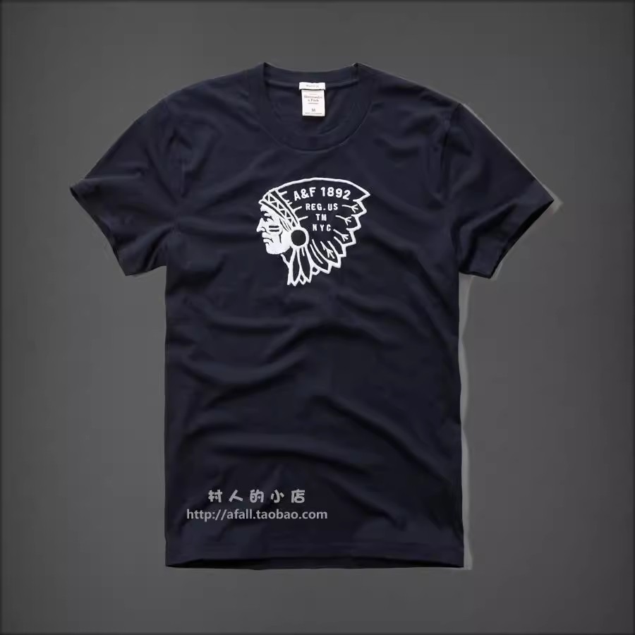 Áo thun cổ tròn tay ngắn thời trang in hình Abercrombie Fitch USA AF
