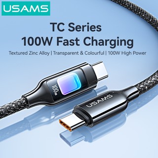  Usams 100W USB Type C Cáp Cho iP Samsung LED USB C Cáp Dữ Liệu Sạc Nhanh Cho Macbook PC 