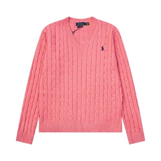 ❤❤ Thời Trang Cổ Điển Chiến Tranh Ngựa logo Thêu Cổ Chữ V Dài Tay Áo Len Dệt Kim Thường Ngày Nữ Dệt Kim Áo Len