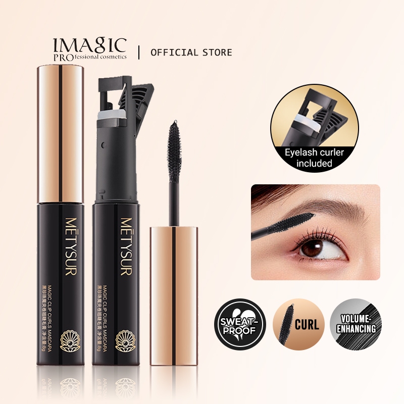 METYSUR Curler Mascara Thick Mascara Non-Smudge-Resistant With Eyelash Curler