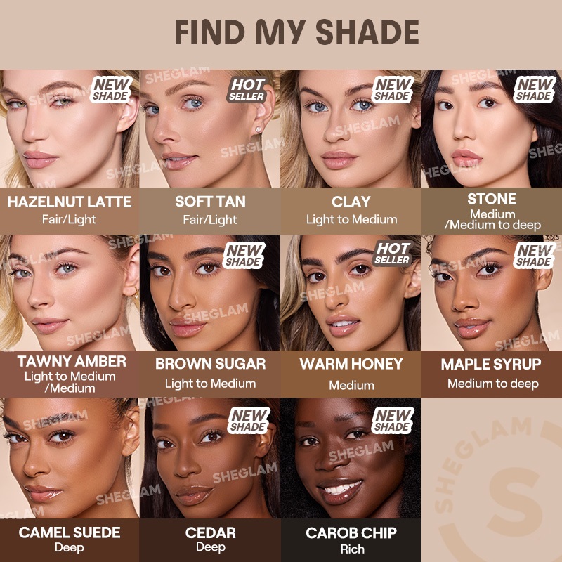 Kem Tạo Khối Dạng Lỏng SHEGLAM Hiệu Ứng Lì, Lên Màu Chuẩn, Tự Nhiên, Lâu Trôi, Trang Điểm Mặt | BigBuy360 - bigbuy360.vn