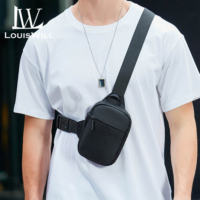 Louiswill Nam Thời Trang Ngực Túi Siêu Nhẹ Mini Chống Thấm Nước Chống Mài Mòn Túi Bền Túi Đeo Ngang Du Lịch Túi Thể Thao Túi Điện Thoại