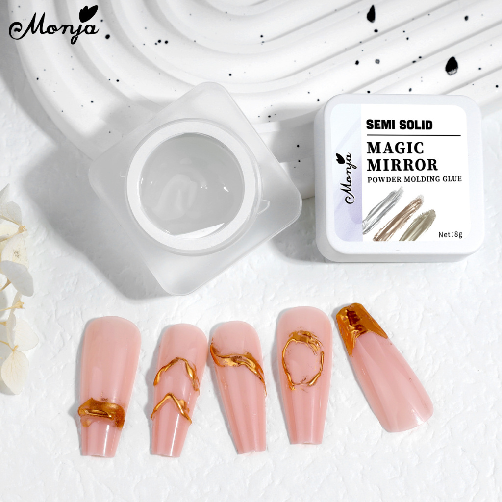 Keo Tạo Khuôn Bột Móng Tay Monja Bán Cứng Tráng Gương Diy Uv Led Chuyên Dụng 8G