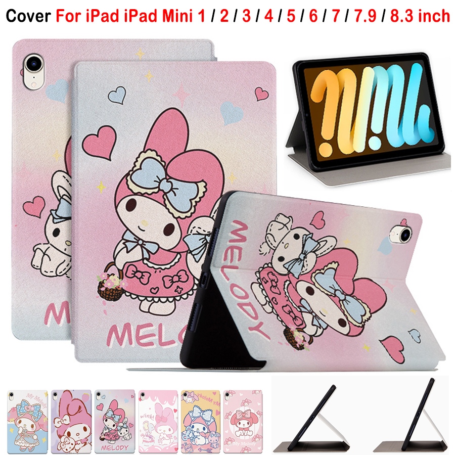 Flip Stand Cover Cho iPad Mini 6 7 8.3 inch 2021 2024 iPad Mini 1 2 3 4 5 7.9 inch Da PU Chất Lượng Cao Thời Trang Giai Điệu Series Vỏ Bảo Vệ Máy Tính Bảng