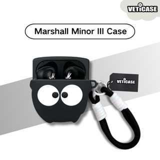 Veticase Da Cảm Ứng Than Bóng Bụi Tai Nghe Có Khóa Treo Cho Marshall Minor III 3 Silicone Tai Nghe Không Dây Trường Hợp Màu Đen
