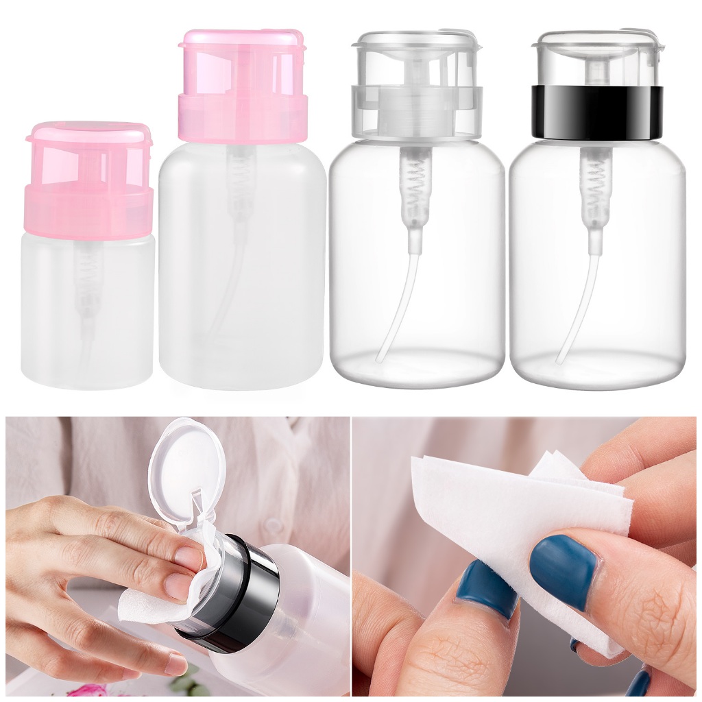 Lusluking 60/150/180/250ml Empty Pump Dispenser UV Gel Polish Clean Bottle Polish Cleanser Remover B