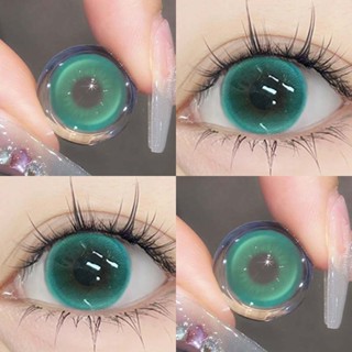 [Cod & 0 ~ -8.00] KSSEYE 2 chiếc Ống kính tiếp xúc màu xanh lá cây 14,2MM Sử dụng hàng ngày Ống kính liên hệ Trang điểm Halloween Ống kính sử dụng hàng năm