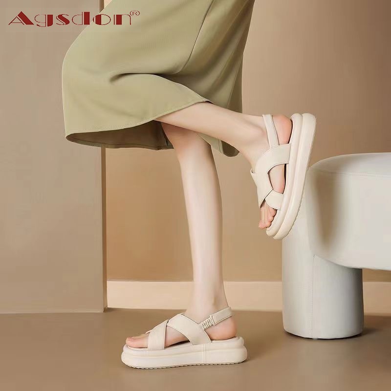 Giày Sandal Thể Thao Agsdon Dép Nữ Phong Cách Mới Mùa Hè Pháp Giày Sandal Flat