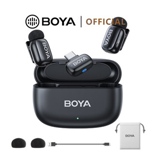 BOYAmini micro không dây cài áo Chống ồn AI mic thu âm livestream có hộp sạc đầu ngón tay mic